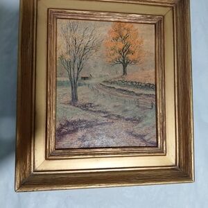 Autumn Landscape Framed Art in Gold Frame